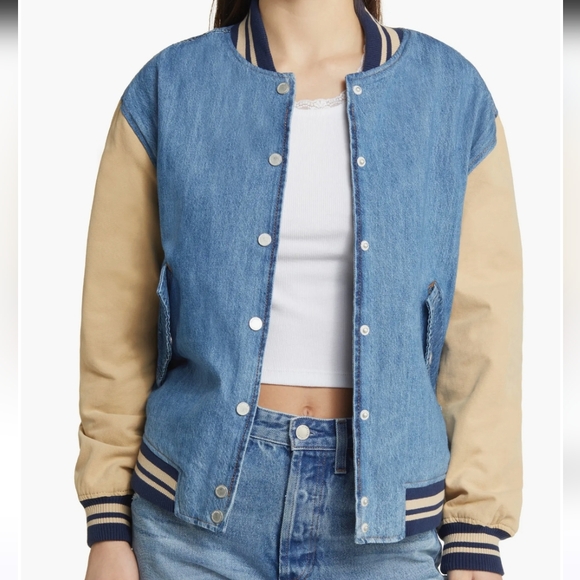 New BLANKNYC Blue Quilted Varsity Jacket - Small - Picture 3 of 12